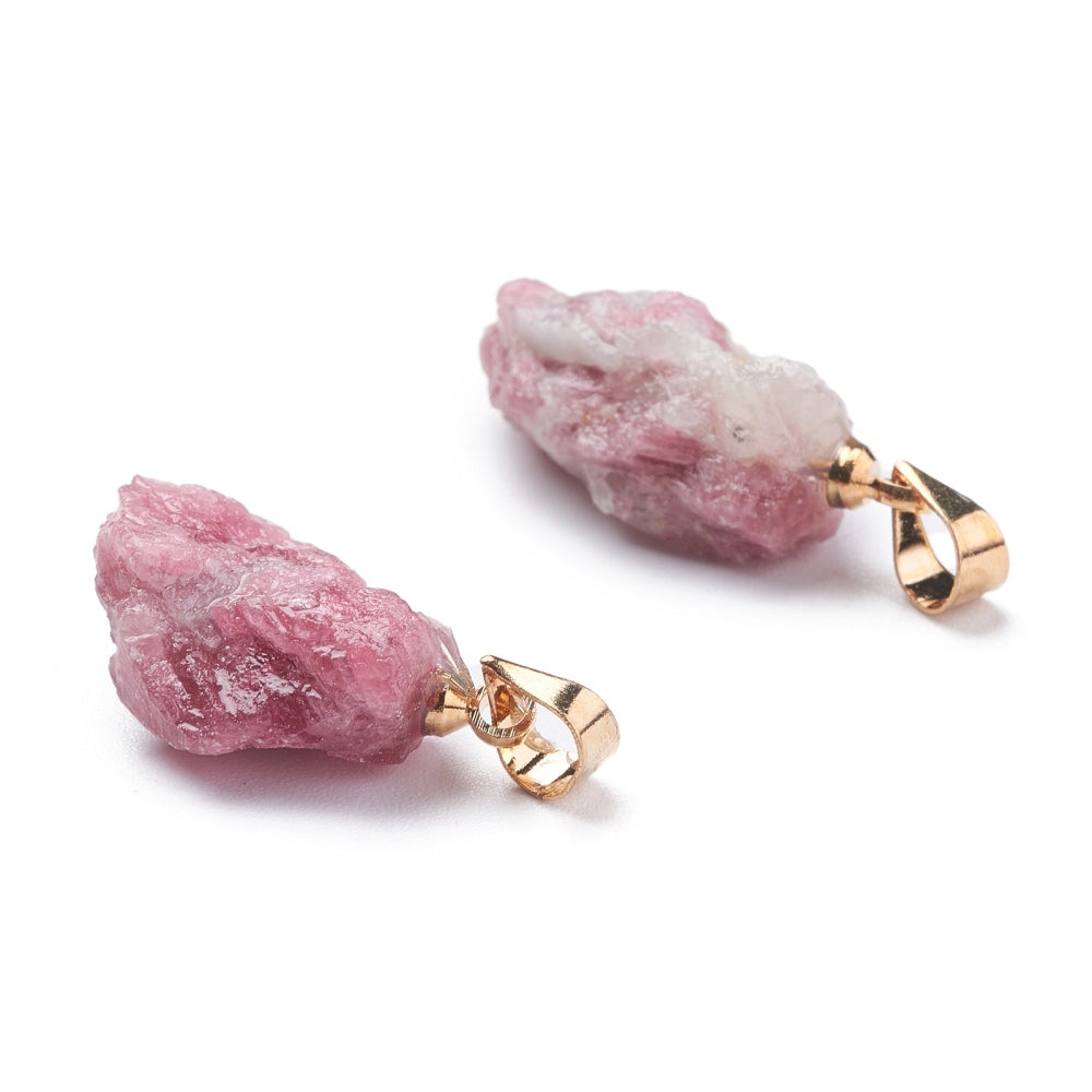 Ciondolo in Tormalina Rossa varietà Rubellite grezza - coraggio e passione