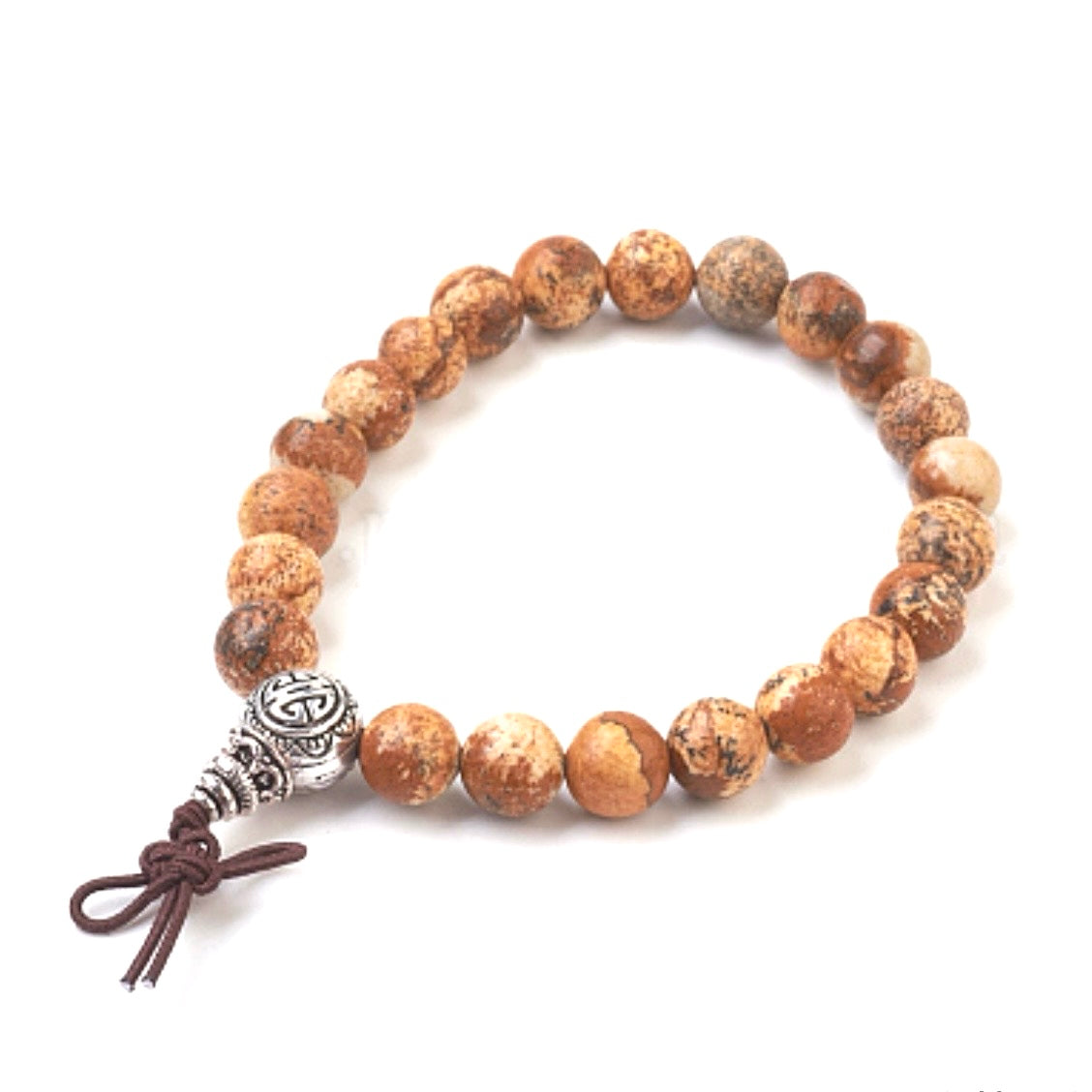 Bracciale elastico in Diaspro Paesina - Stabilità, pazienza e concentrazione