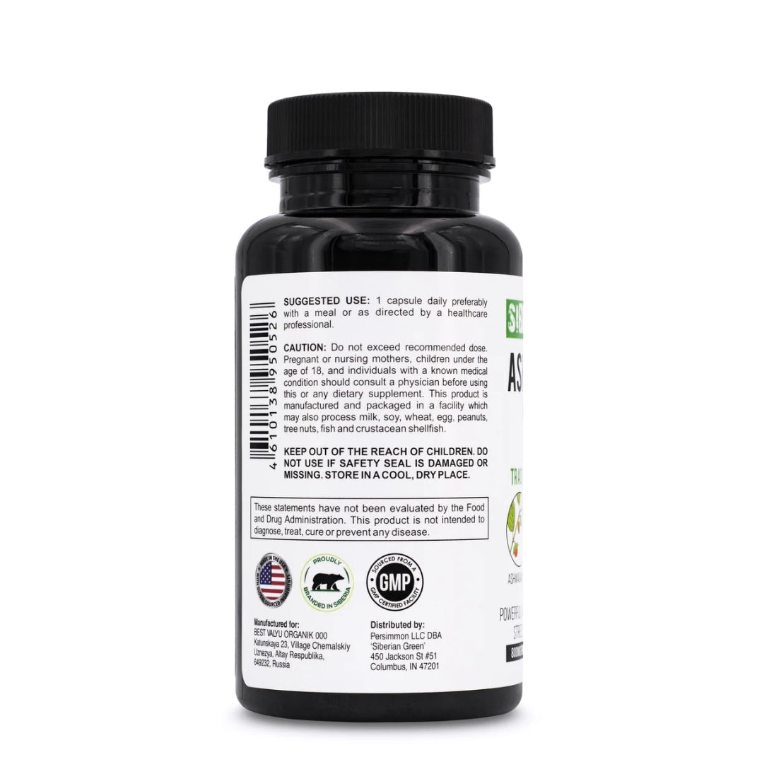 Siberian Green ASHWAGANDHA con Shilajit e Curcuma - 60 capsule