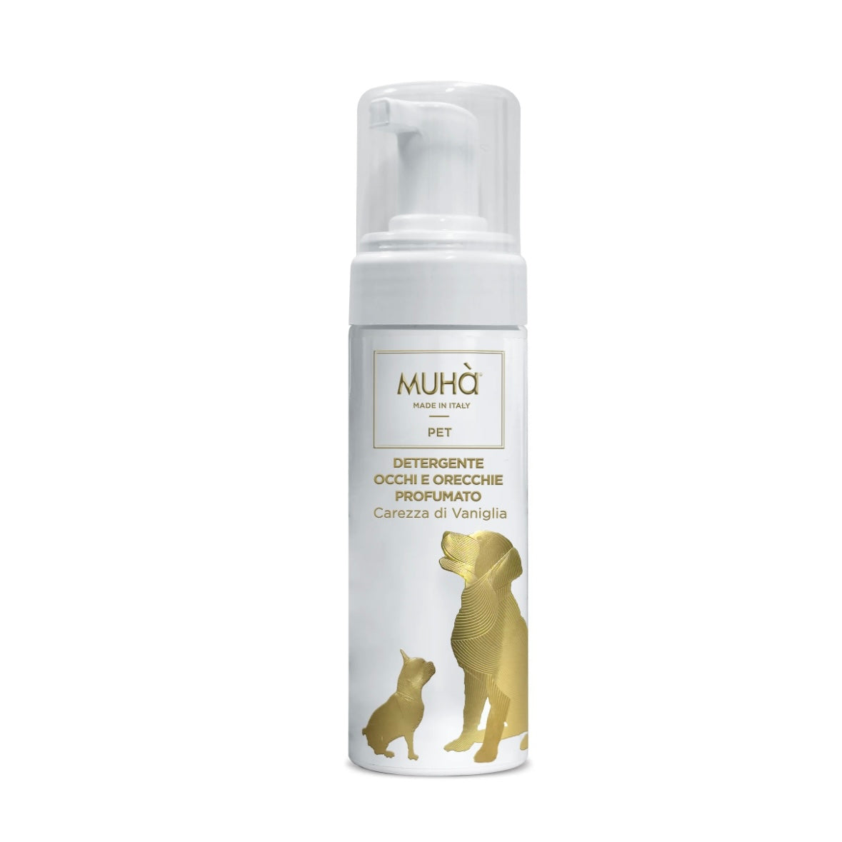 MUHÀ Linea Pet cura animali - Mousse detergente occhi e orecchie profumato vaniglia