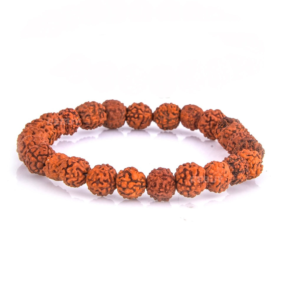 Clorophilla bracciale elastico in Rudraksha - PROTEZIONE E ARMONIA INTERIORE