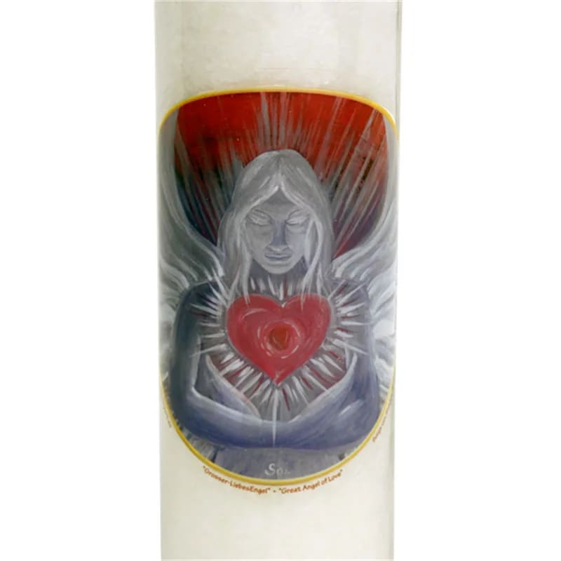 Candela Profumata Great Angel of Love in Vetro alla Stearina con immagine Angelo dell'amore - 21cm - Durata 100 ore - clorophilla-shop