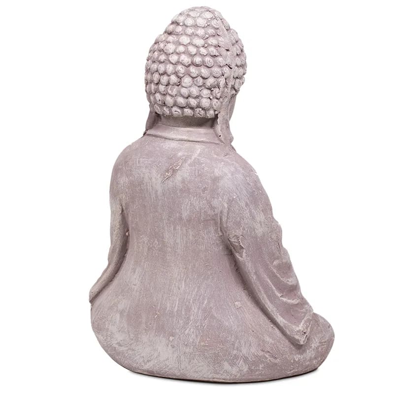 Statua di Buddha in vetro cemento portalumino - bicchiere di vetro incluso - 20cm