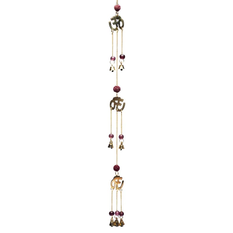 Campanelle decorative con Rudraksha e Simboli Ohm - 50cm - clorophilla-shop