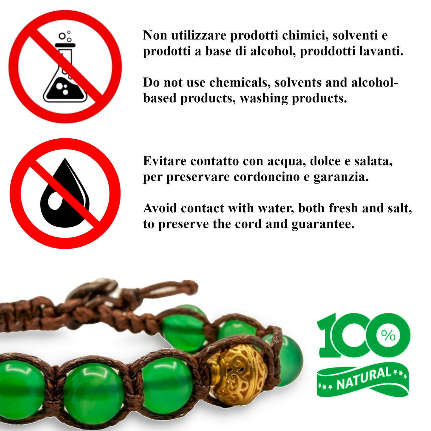 Samsara Bracciale in Acquamarina AA - Shamballa Tibetano Buddista - Filo in Cotone Cerato, Vari colori