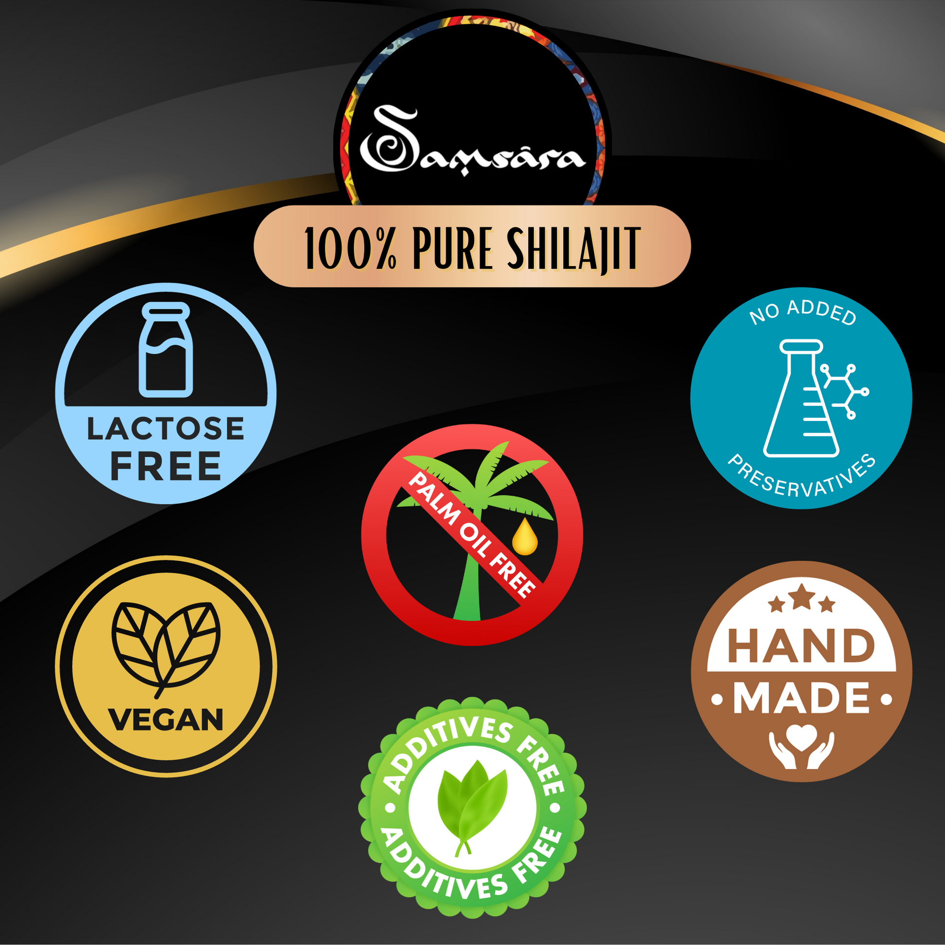 Samsara 30 Biscotti con Shilajit Artigianali e Vegani | Naturale Energia | 1 al Giorno con 200mg di Shilajit 65% di acido fulvico, Senza Lattosio, no OGM, no Conservanti - SamsaraFragrances