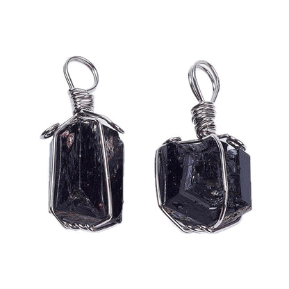 Collana con ciondolo in Tormalina nera grezza - Protezione dalle energie negative