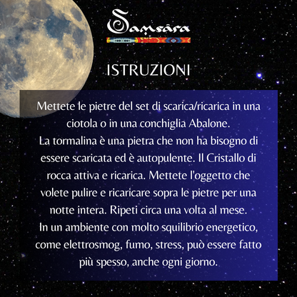SAMSARA Set Pietre di Purificazione per Caricare e Scaricare Minerali - Kit Recharge Cristallo di Rocca e Tormalina - SamsaraFragrances