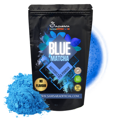 SAMSARA Tè Matcha BLU - SAPORE NATURALE| Fiori di Piselli blu Farfalla 100% organico | Contro Ansia e Stress, Antiossidante Naturale, Made in Thailandia | Viral web content - SamsaraFragrances