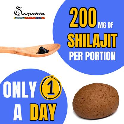 Samsara 30 Biscotti con Shilajit Artigianali e Vegani | Naturale Energia | 1 al Giorno con 200mg di Shilajit 65% di acido fulvico, Senza Lattosio, no OGM, no Conservanti - SamsaraFragrances