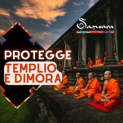 SAMSARA Japamala Oversize - 1 metro - in Legno 108 Grani | Mala Tibetano Tradizionale di grandi dimensioni per Preghiera e Protezione - 4cm diametro
