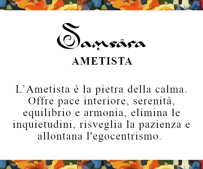 Samsara Bracciale Tibetano Buddista, lunghezza Regolabile, gioiello mistico Portafortuna - Filo in cotone cerato AMETISTA - SamsaraFragrances
