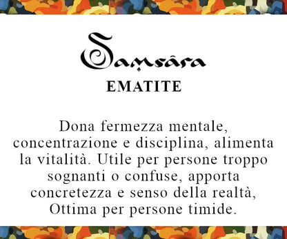 Samsara Bracciale Tibetano Buddista, lunghezza Regolabile, gioiello mistico Portafortuna - Filo in cotone cerato EMATITE - SamsaraFragrances
