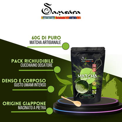 Matcha Tea - Te Matcha Cerimoniale Premium, The Matcha In Polvere, The Verde - 60 gr - SamsaraFragrances