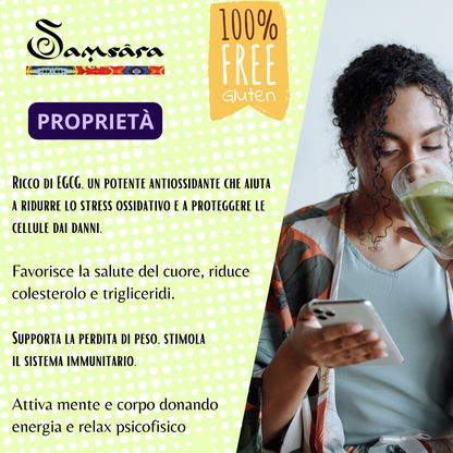 Samsara Matcha Cerimoniale Grado IMPERIALE Premium | Raccolto a Mano in Giappone a YAME Fukuoka, Macinato a Pietra | NO Cottura Vapore | Testato EGCG | E-guida e Bugiardino (25g) - SamsaraFragrances