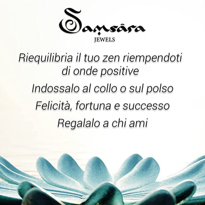 Samsara Collana Tibetana con Lapislazzuli e Onice Nero - Mala Tibetano con 108 Grani - SamsaraFragrances