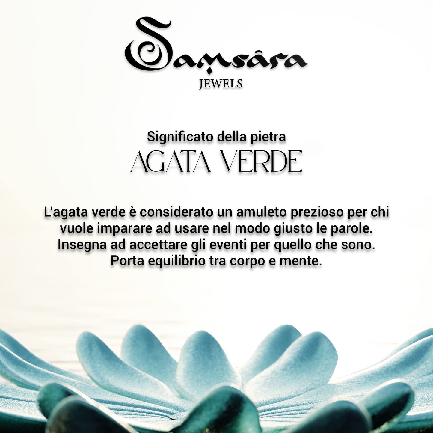 Samsara Bracciale Tibetano Buddista - Shamballa con Agata Verde Striata - Filo in cotone cerato Marrone - SamsaraFragrances