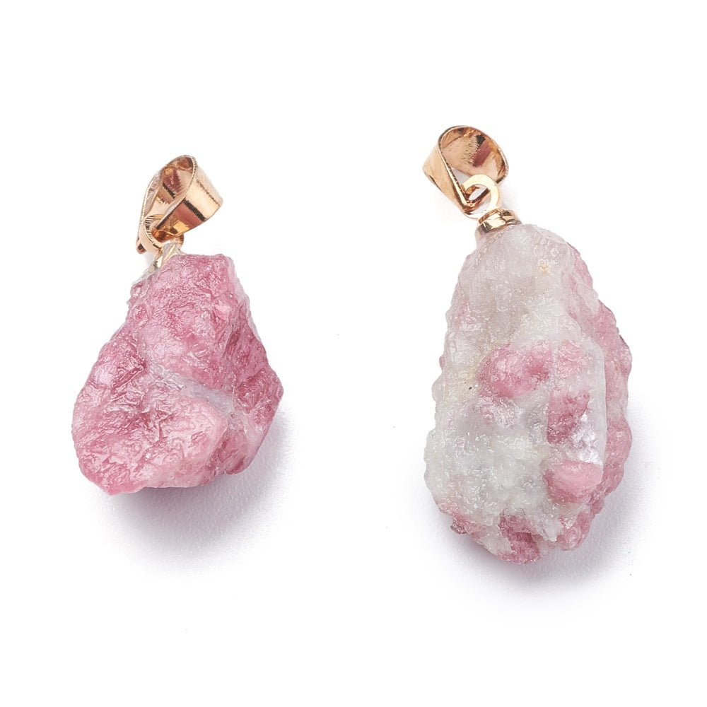 Ciondolo in Tormalina Rossa varietà Rubellite grezza - coraggio e passione