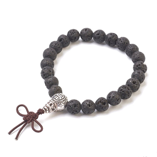 Bracciale elastico in Pietra Lavica - Radicamento, forza e calma