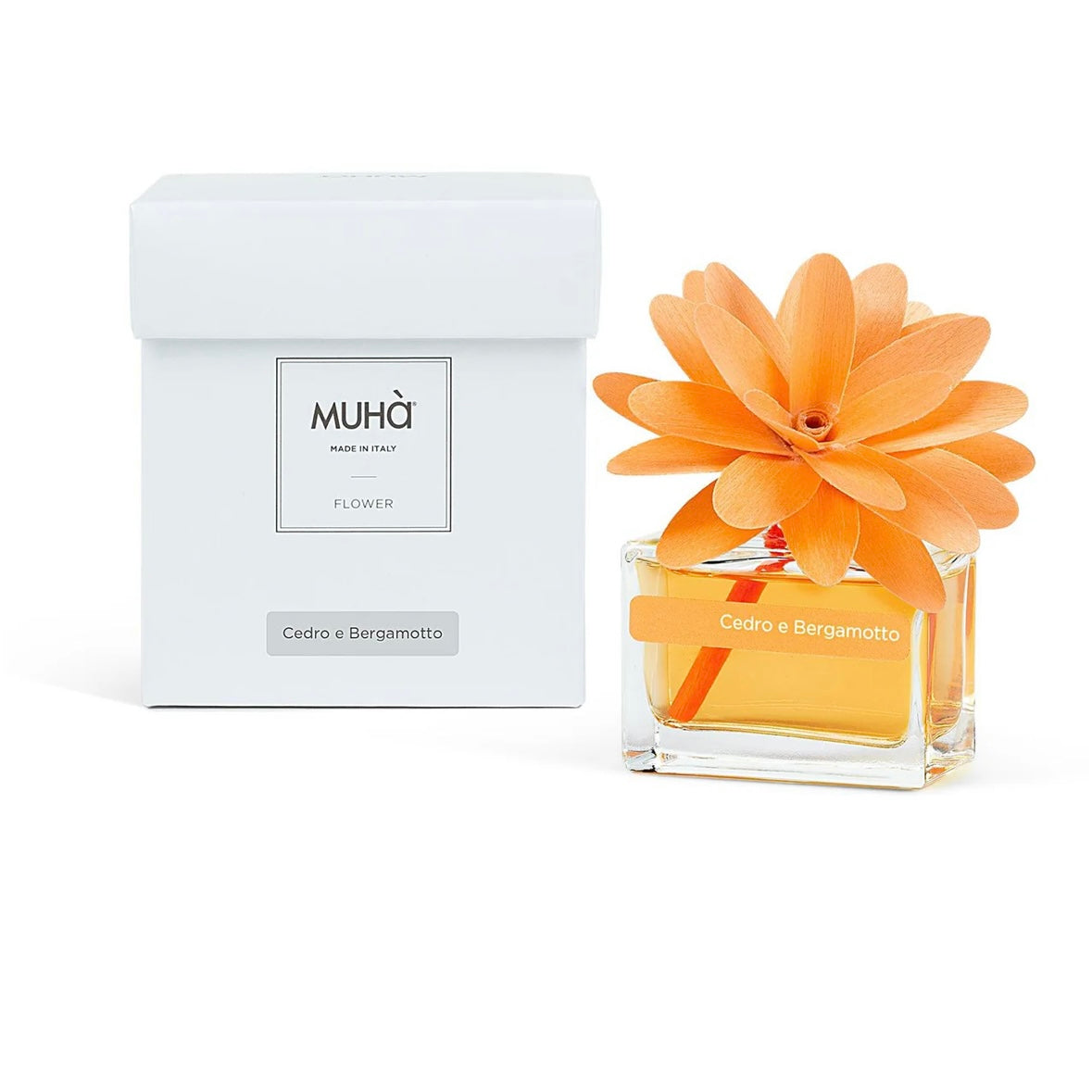 MUHÀ Flower Diffuser Profumatore d'ambiente con fiore - Cedro e Bergamotto