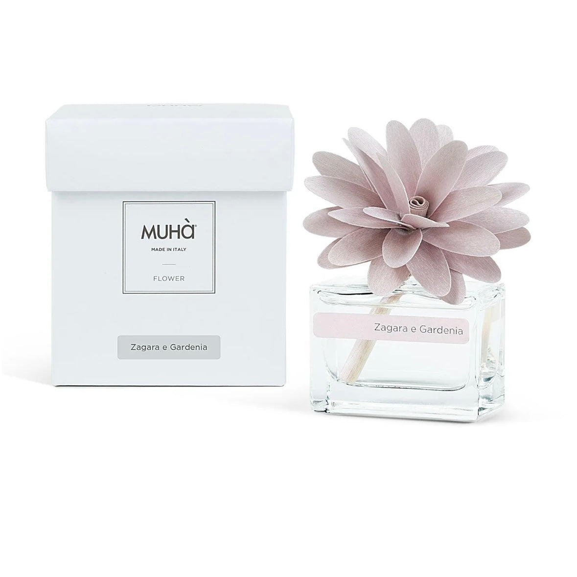MUHÀ Flower Diffuser Profumatore d'ambiente con fiore - Zagara e Gardenia