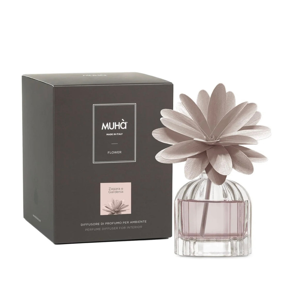 MUHÀ Flower Diffuser Profumatore d'ambiente con fiore - Zagara e Gardenia