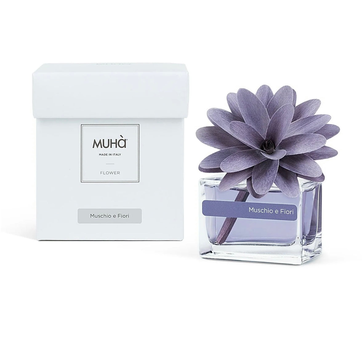 MUHÀ Flower Diffuser Profumatore d'ambiente con fiore - Muschio e Fiori