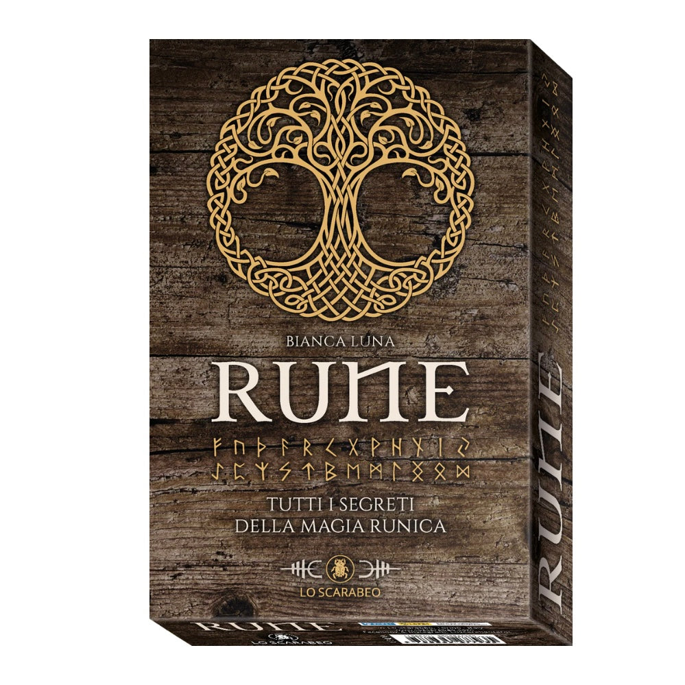 Lo Scarabeo KIT RUNE "I segreti della Magia Runica" - Elegante cofanetto con 25 Rune in Legno e libro di 176 pagine