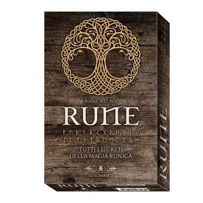 Lo Scarabeo KIT RUNE "I segreti della Magia Runica" - Elegante cofanetto con 25 Rune in Legno e libro di 176 pagine