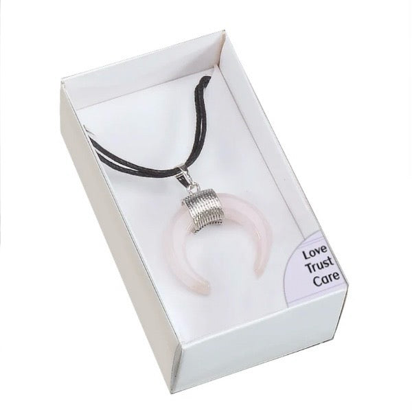 Collana amuleto Quarzo Rosa - Amore, Fiducia, Cura - clorophilla-shop
