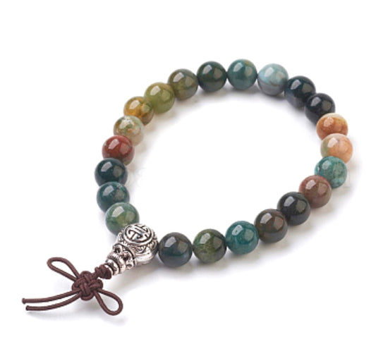 Bracciale elastico in Agata indiana - Equilibrio e armonia interiore