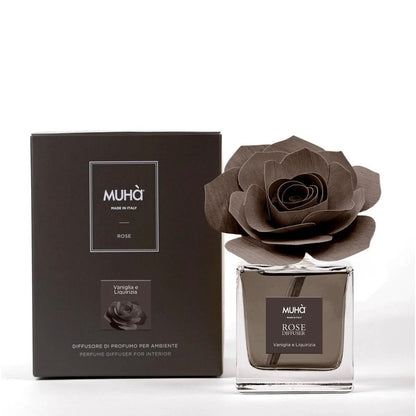 MUHÀ Rose Diffuser Profumatore ambiente con rosa - Vaniglia e Liquirizia