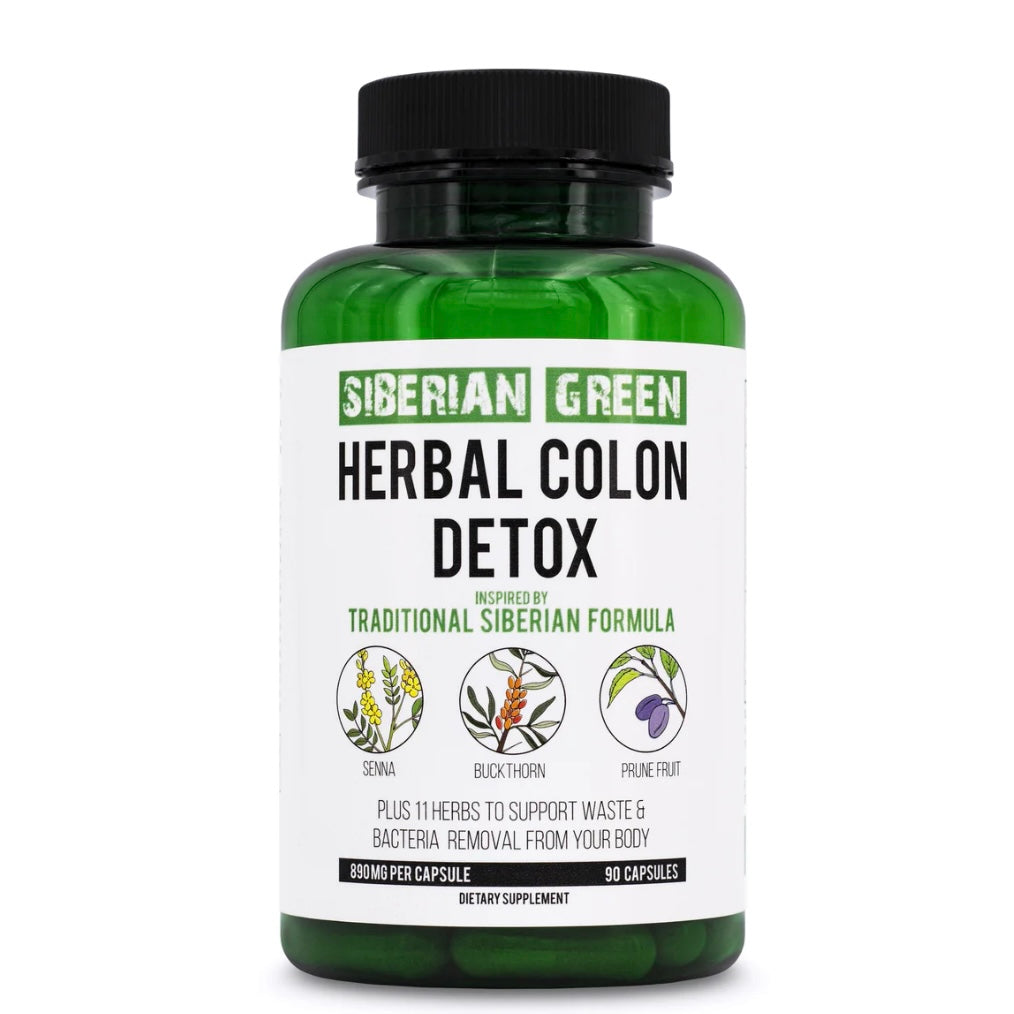 Siberian Green HERBAL COLON DETOX compresse - 14 Erbe siberiane per disintossicazione Colon irritabile