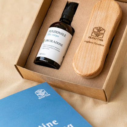 Olfattiva Kit routine Dry Brushing Circolazione - Migliora l'aspetto della pelle e riduce gli inestetismi