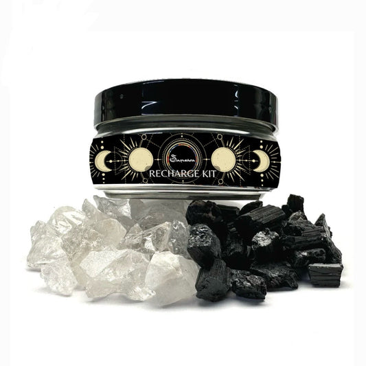 Samsara Kit Pietre di Purificazione per Caricare e Scaricare Minerali Qualità A - Cristallo di Rocca e Tormalina nera carico/scarico