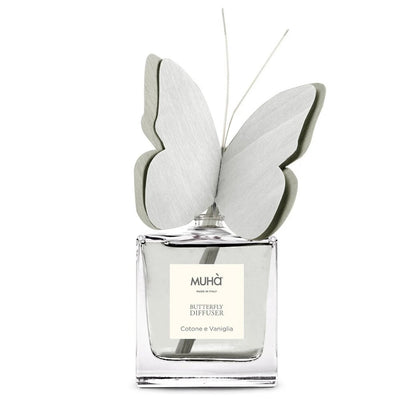 MUHÀ Butterfly Diffuser Profumatore ambiente con farfalla 50ml - Cotone e vaniglia