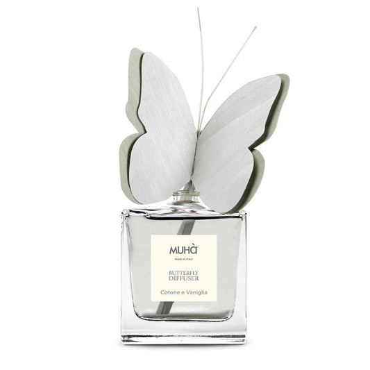 MUHÀ Butterfly Diffuser Profumatore ambiente con farfalla 50ml - Cotone e vaniglia
