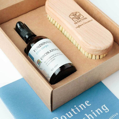 Olfattiva Kit routine Dry Brushing Circolazione - Migliora l'aspetto della pelle e riduce gli inestetismi