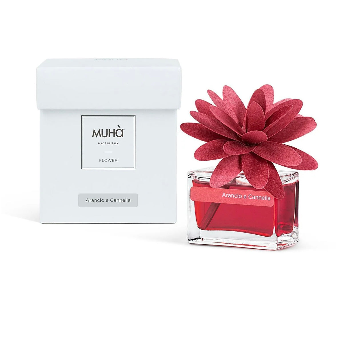 MUHÀ Flower Diffuser Profumatore d'ambiente con fiore - Arancio e Cannella