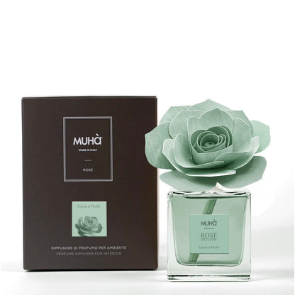 MUHÀ Rose Diffuser Profumatore ambiente con rosa - Cuoio e Frutti