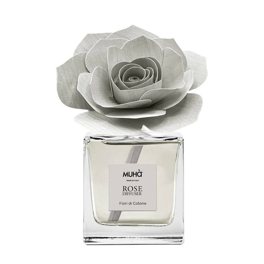 MUHÀ Rose Diffuser Profumatore ambiente con rosa - Fiori di cotone