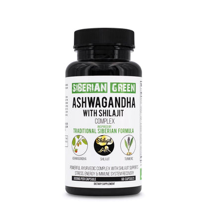 Siberian Green ASHWAGANDHA con Shilajit e Curcuma - 60 capsule