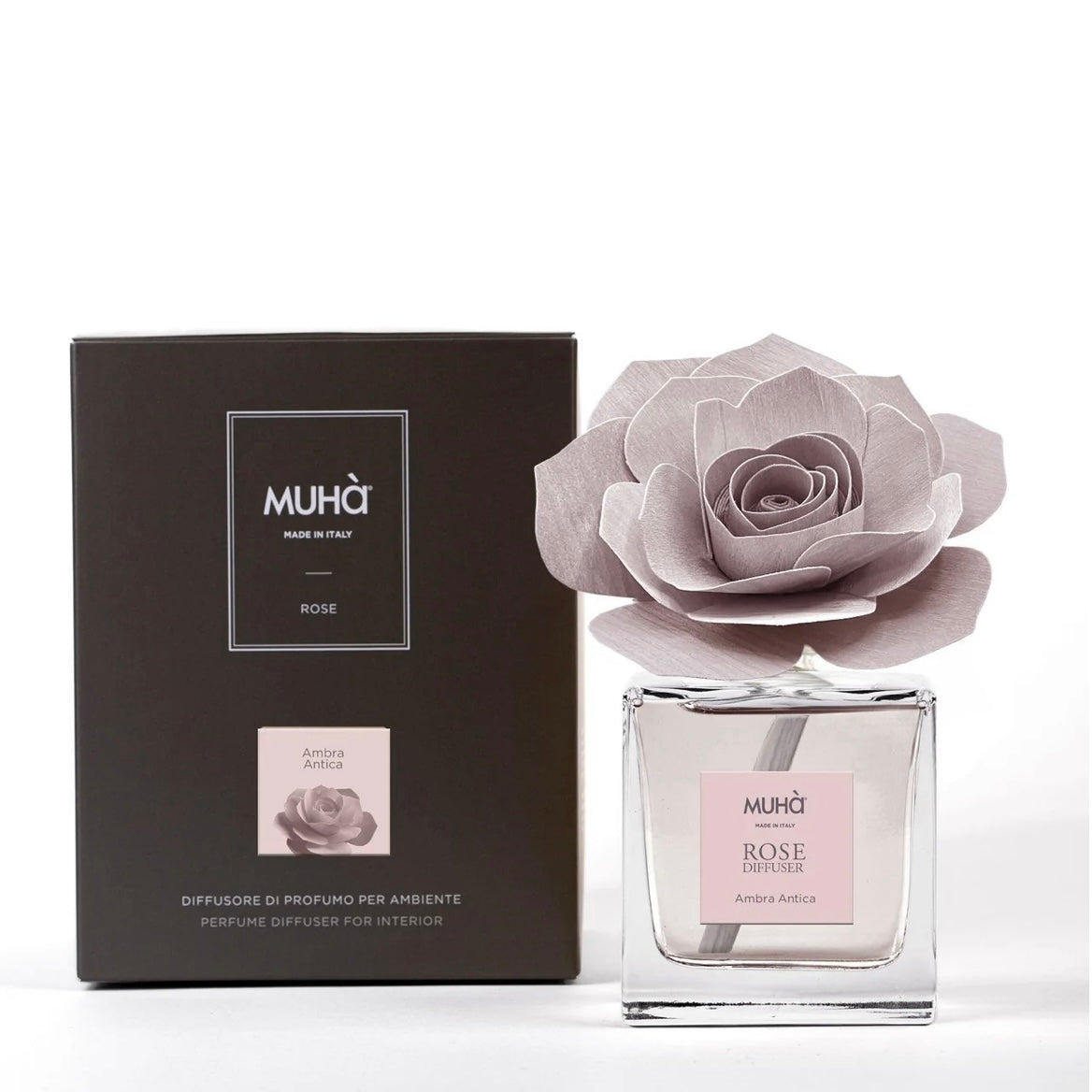 MUHÀ Rose Diffuser Profumatore ambiente con rosa - Ambra antica