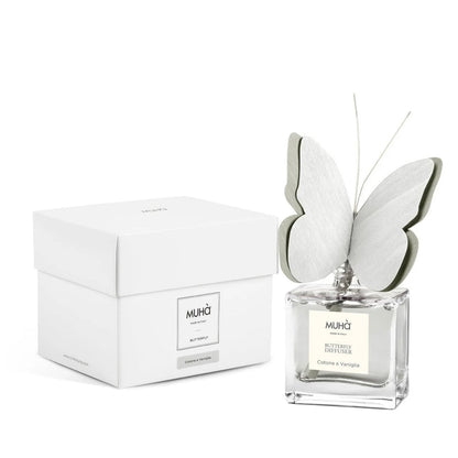 MUHÀ Butterfly Diffuser Profumatore ambiente con farfalla 50ml - Cotone e vaniglia