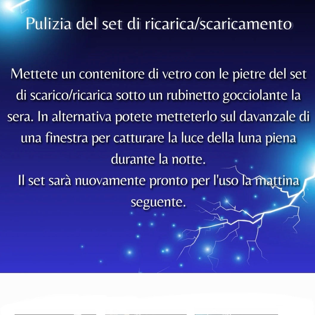 Samsara Kit Pietre di Purificazione per Caricare e Scaricare Minerali Qualità A - Cristallo di Rocca e Tormalina nera carico/scarico