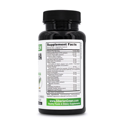 Siberian Green ASHWAGANDHA con Shilajit e Curcuma - 60 capsule