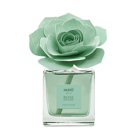 MUHÀ Rose Diffuser Profumatore ambiente con rosa - Cuoio e Frutti