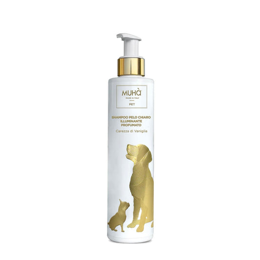 MUHÀ Linea Pet cura animali - Shampoo pelo chiaro illuminante carezza di vaniglia