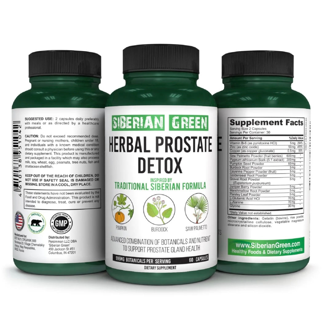 Siberian Green HERBAL PROSTATE DETOX compresse - Formulazione Siberiana unica per la salute della prostata