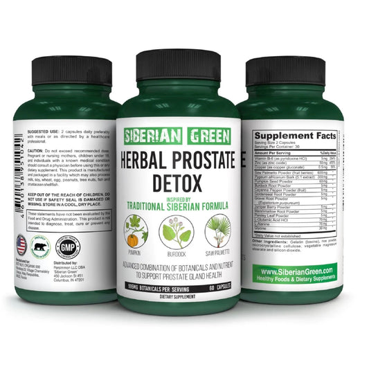 Siberian Green HERBAL PROSTATE DETOX compresse - Formulazione Siberiana unica per la salute della prostata